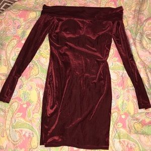 Off  shoulder corduroy dress!